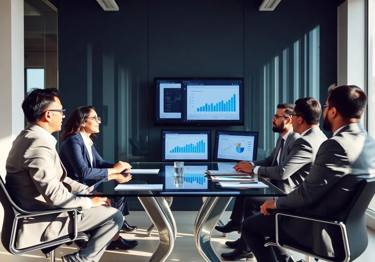 Equipe B2B em reunião estratégica